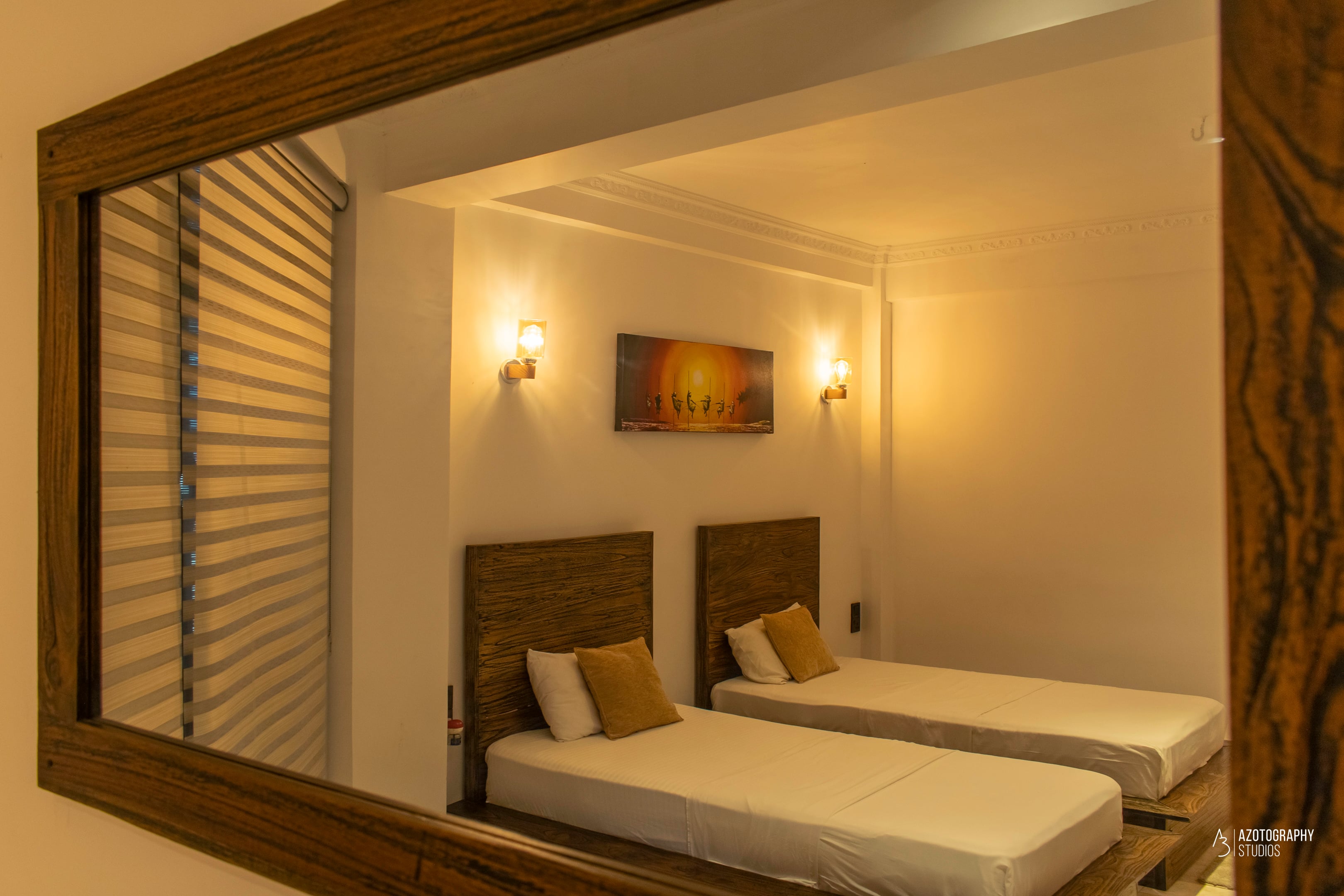 Sunset terrace relaxation area overlooking Kandy hills